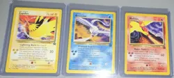 Nintendo Pokemon TCG Fossil Legendary Birds Lot (3) Non-Holo English 21-23 - Image 1