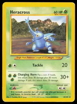 HERACROSS 41/105 VINTAGE UNCOMMON NEO DESTINY POKEMON HP - Image 1