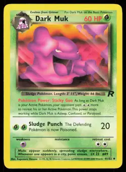 DARK MUK 41/82 VINTAGE UNCOMMON TEAM ROCKET POKEMON - Image 1