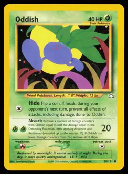 ODDISH 68/111 VINTAGE COMMON NEO GENESIS POKEMON NM - Image 1