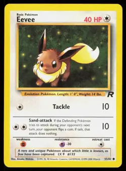 EEVEE 55/82 VINTAGE COMMON TEAM ROCKET POKEMON - Image 1