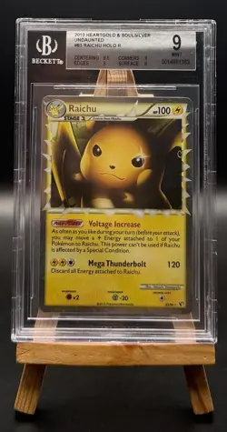 RAICHU PRIME HOLO R 83 HEARTGOLD AND SOULSILVER UNDAUNTED POKEMON BGS 9 SILVER - Image 1
