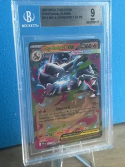 Pokemon Mega Charizard EX RR PFL 013/080 Beckett Graded 9 - Image 1