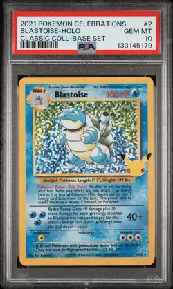 2021 Pokemon SWSH Celebrations Blastoise Classic #2/102 PSA 10 - Image 1