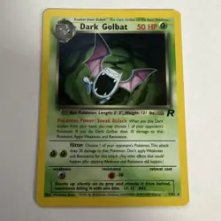 Pokemon TCG WotC Team Rocket Dark Golbat 7/82 Holo Rare Unlimited Vintage HP+ - Image 1