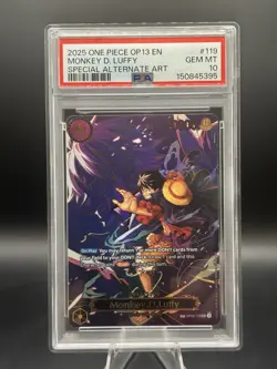 PSA 10 Monkey D Luffy SEC SP OP09-119 Alt Art Carrying on His Will ONE PIECE - Image 1
