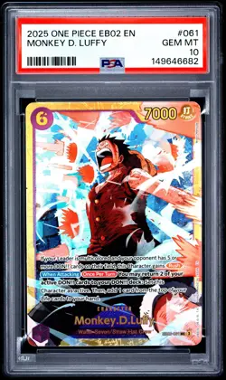2025 ONE PIECE EB02-ANIME 25TH COLLECTION #061 MONKEY D. LUFFY PSA 10 - Image 1