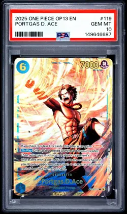 2025 ONE PIECE OP13-CARRYING ON HIS WILL #119 PORTGAS D. ACE PSA 10 - Image 1