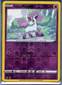 Galarian Ponyta REVERSE HOLO 081/202 SWORD & SHIELD Common Pokemon - Image 1