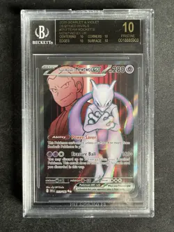 Pokemon TCG Team Rockets Mewtu EX 213 BGS 10 Black Label Destined Rivals - Image 1