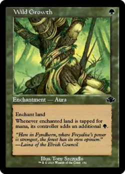 4 x Wild Growth - Retro Frame - Dominaria Remastered - NM-Mint - MTG - Image 1