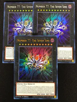Yugioh Number 77 The Seven Sins BLC1-EN038 1st Ultra x3 (NM) - Image 1