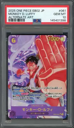 PSA 10 Monkey D. Luffy (Alt Art) EB02-061 JP One Piece B11 - Image 1