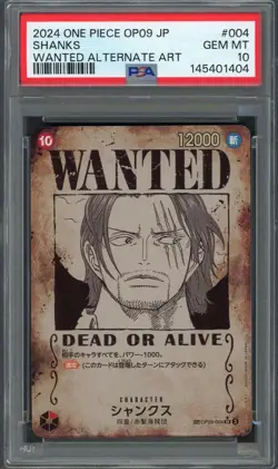 PSA 10 Shanks (Wanted SP Alt Art) OP09-004 JP One Piece B11 - Image 1