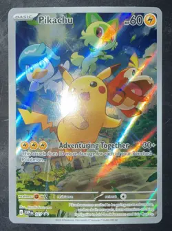 Pikachu 027 Pokemon Paldea Evolved ETB Black Star Promo Card LP Lightly Played - Image 1