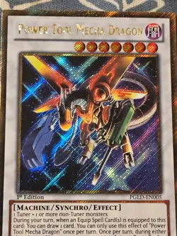 Power Tool Mecha Dragon Gold Secret Rare -GLD-EN005 Yugioh - Image 3