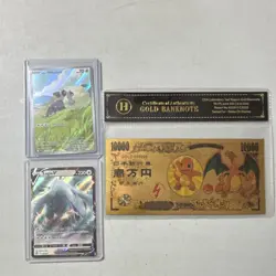 Pokemon TCG Sword & Shield Hop's Wooloo & Lugia V Holo Cards Lot + Gold Banknote - Image 1