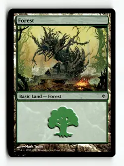 MTG | Forest (174) | New Phyrexia | Foil | Moderately Played | English - Image 1