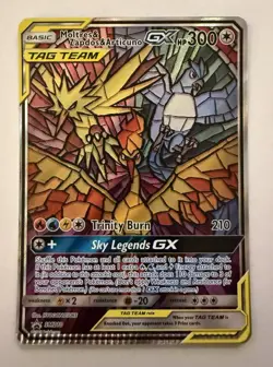 Pokemon-Moltres Zapdos Articuno GX SM210, Hidden Fate Promo * *ERROR CRIMP** - Image 1