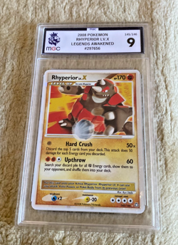 TOPPS MGC HOLO 2008 POKEMON RHYPERIOR LV.X LEGENDS AWAKENED GRADE 9 145/146 - Image 1