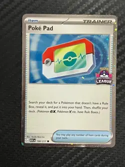 Pokemon Poke Pad ASC 198/217 - Master Ball League Stamped Promo - Image 1