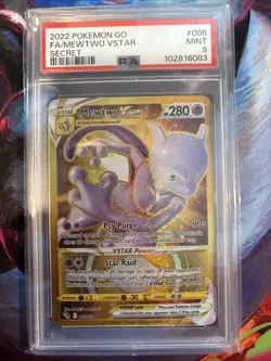 Pokemon Mewtwo VSTAR 086/078 GO Secret Rare Holo VSTAR English PSA 9 - Image 1