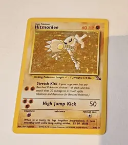 Pokemon TCG Hitmonlee Fossil Holo & Hitmonchan Base Set Holo NM - Image 2