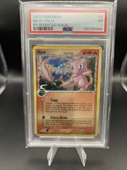 2007 Pokemon Pop Series 5 Mew Holo 3/17 Inverted Back Error PSA 1 Pop 69! - Image 1