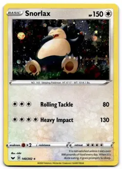 Snorlax (Cosmos Holo) 140/202 Holo Promo Blister Exclusives Pokemon Holo LP - Image 1