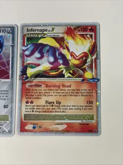 x3 Card Pokemon Dialga Palkia Infernape LV.X Diamond Pearl Promo Holo 2008 - Image 3