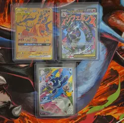 Pokemon Cards Reshiram & Charizard GX Mega Charizard X EX Popplio Lot - Image 1