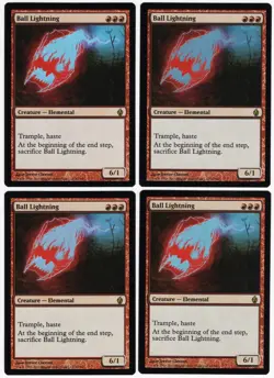 Ball Lightning x4 4x 2010 Premium Deck Series: Fire PLAYSET FOIL Red MTG NM AZ1 - Image 1