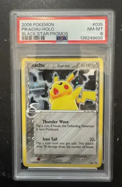 2006 Pokemon Delta Species Black Star Promo Pikachu 035 PSA 8 NM Holo Rare Card - Image 1
