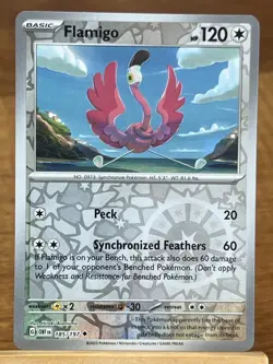 Pokemon TCG Flamigo 185/197 Obsidian Flames Reverse Holo Uncommon - Image 1