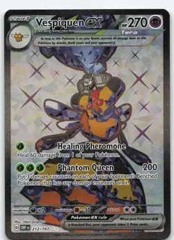 Vespiquen ex - 212/197 Ultra Rare Holo SV03: Obsidian Flames NM Pokemon - Image 1
