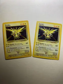 Pokemon TCG Zapdos Base Set 16/102 Holo Unlimited Holo Rare - Played - Set Of 2 - Image 1