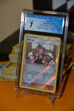 Pokemon TCG CGC 7 NM Acerola 112a/147 1st Place League Challenge Promo Subgrade - Image 1
