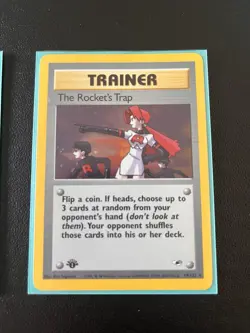 Pokemon TCG Team Rocket 1st Edition Trainer Lot Rocket's Trap/Rockets Hideout - Image 2