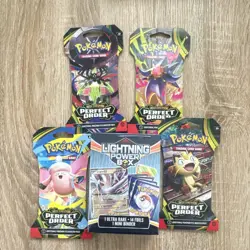 Pokemon Perfect Order Booster Packs & Lightning Power Box Lot Lugia - Image 1