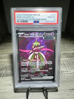 2025 POKEMON PRE SPECIAL ILLUSTRATION RARE #157 IRON VALIANT EX PSA 10 - Image 1