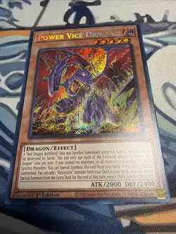 Yugioh Power Vice Dragon Secret Rare BLZD-EN002 Near Mint - Image 1
