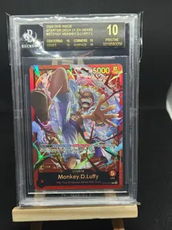 One Piece TCG - ST21 Starter Deck Luffy Leader Promo - BGS Black Label 10 POP 1 - Image 1