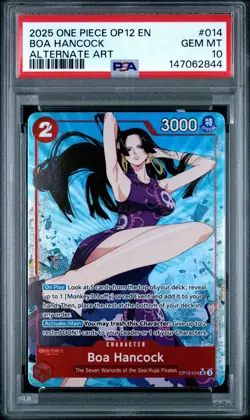 2025 ONE PIECE OP12 014 LEGACY OF THE MASTER BOA HANCOCK ALT ART PSA 10 GEM MINT - Image 1