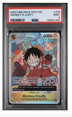 Monkey D. Luffy PSA 9 English One Piece OP07-109 2024 500 Years in the Future - Image 1