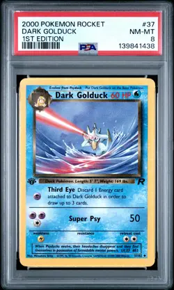 2000 Pokemon Team Rocket Dark Golduck 1st Edition 37/82 PSA 8 - Image 1