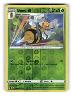 Beedrill 004/073 Uncommon Champion's Path Pokemon Reverse Holo Near Mint - Image 1