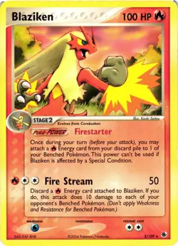 Pokemon TCG Blaziken 3/109 Rare EX Ruby & Sapphire MP - Image 1