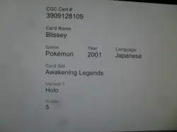 CGC Graded 5 Blissey #242 Awakening Legends Neo 3 Holo rare Pokemon Card - Image 4