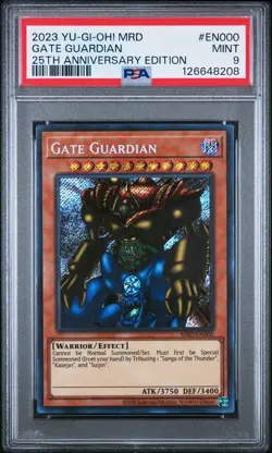 Yu-Gi-Oh! Gate Guardian MRD-EN000 Metal Raiders Reprint 25th PSA 9 Graded MINT - Image 5