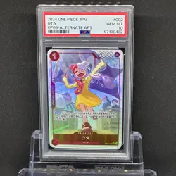 PSA 10 One Piece Card Japanese UTA Alternate Art OP09-002 New Emperor Parallel - Image 1